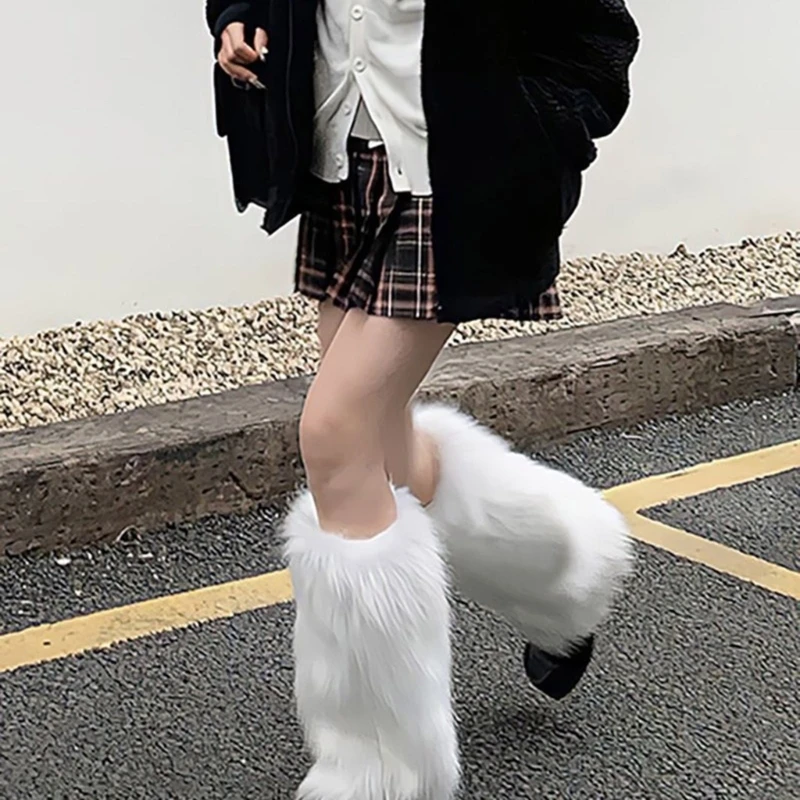 

Faux Furs Leg Warmers Led Furs Furry Fuzzy Leg Covers Boot Winter Cuffs Cover