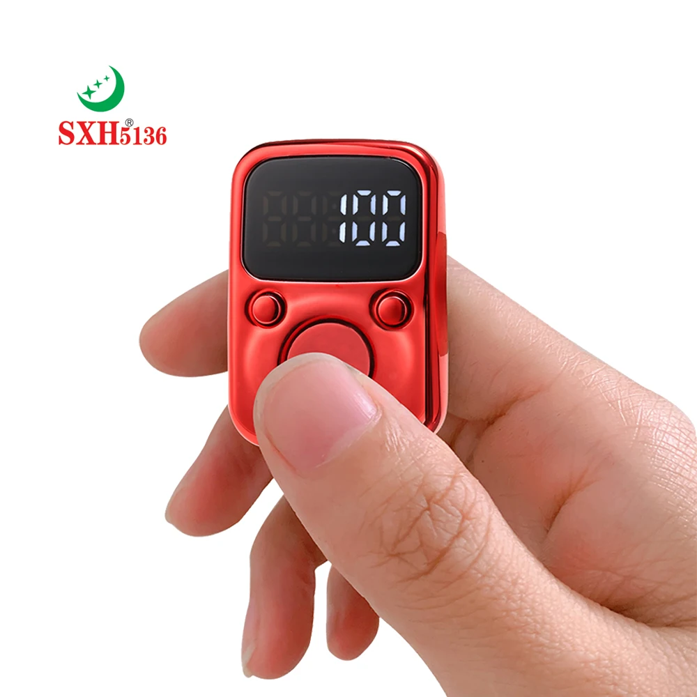 SXH5136 New Model 3203 Electric Finger Tally Counter With LED Screen Battery Replaceable Glow in Dark Digital Tasbih Zikr Ring hand tally counter smart zikr ring electronic counter