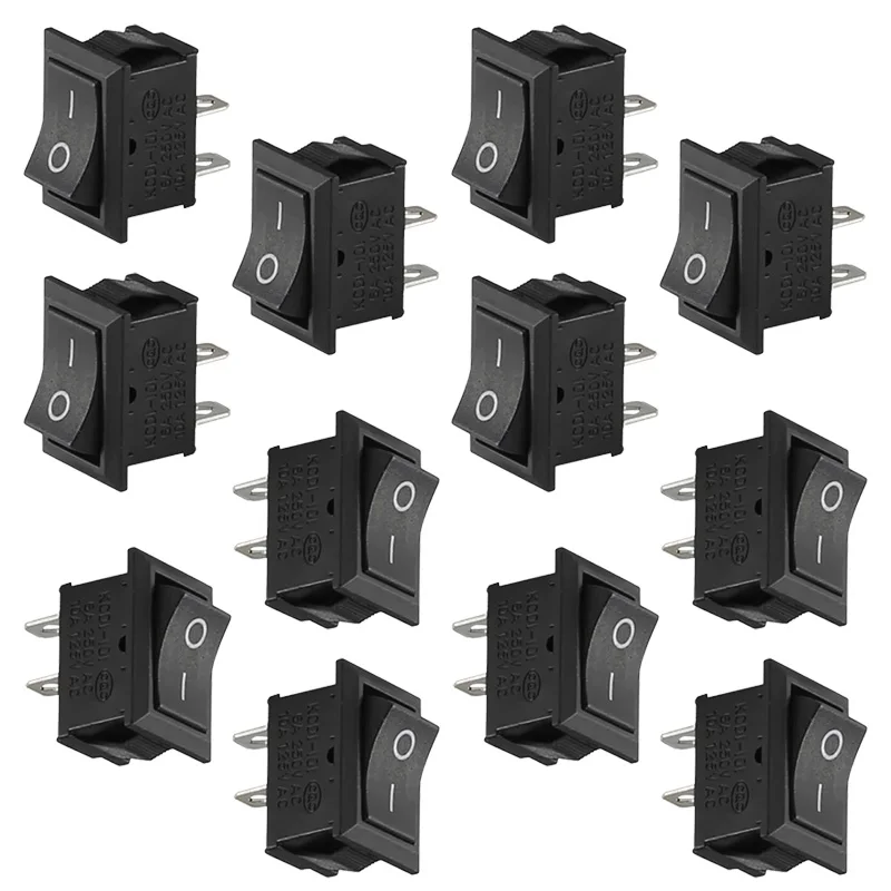 5/20/100Pcs 2Pins KCD1 Electrical Power Boat Shape SPST ON-OFF Rocker Switch Toggle Switch