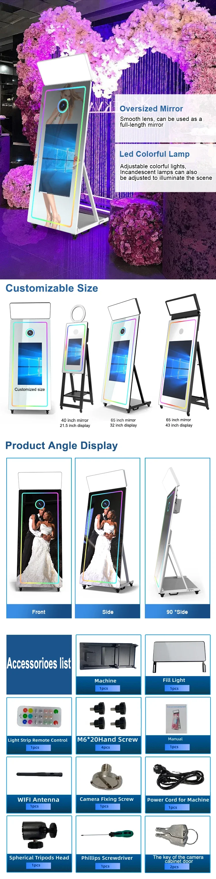 65’ Magic Interactive Selfie Photo Mirror Booth Machine Party or Wedding,Commercial Rental Photography S093c6bc4d2eb4c46b282cee7c16d2c9fB