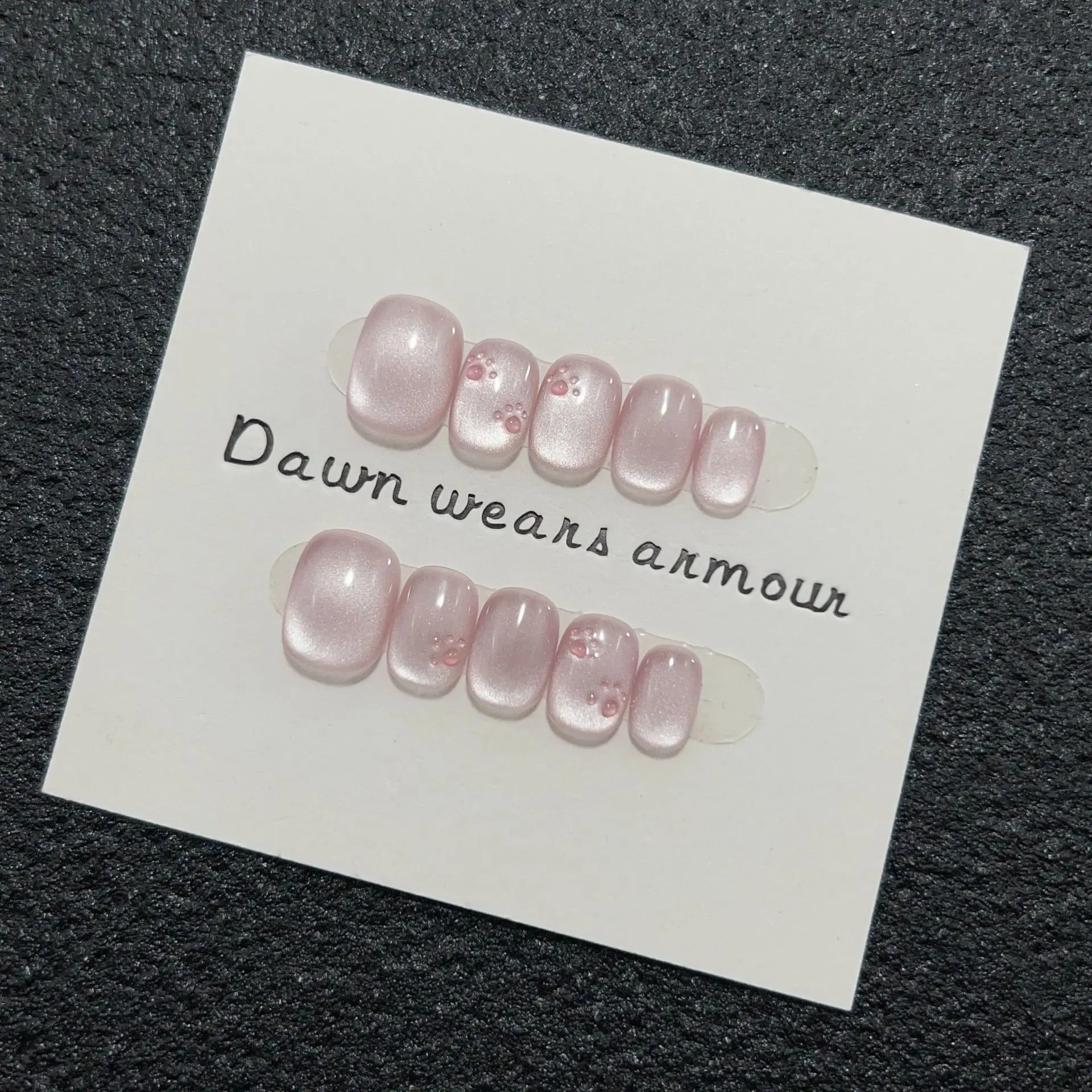 10-Piece Pure Color Handmade Short Press-On Nails with Glue - Full Cover French Round Manicure Set