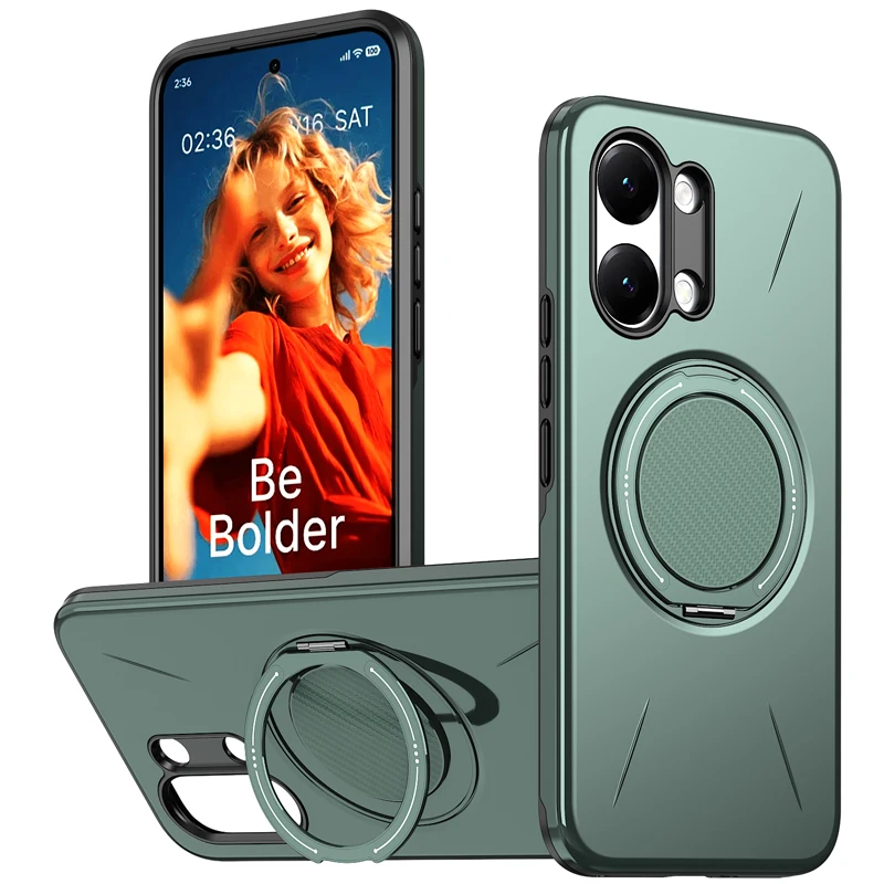 Armor Military Grade Drop-Proof Hard Cover with Metal Ring Stand