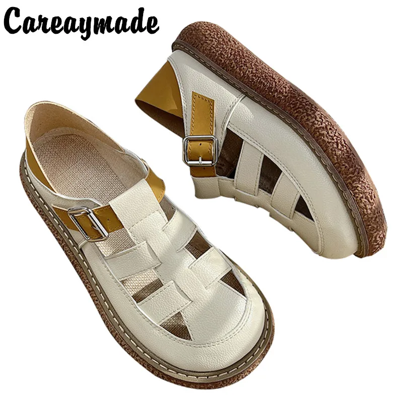 

Careaymade-Women's shoes leisure hollow out breathable sandals muffin bottom thick bottom artistic women shoes ugly cute shoes