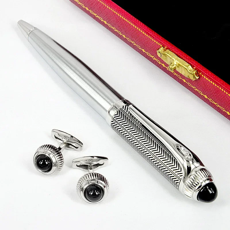 

VPR Roadster de CT Luxury Ballpoint Pen Black Stripe Arrows Pattern Silver Trim Writing Smooth Classic Office School Stationery