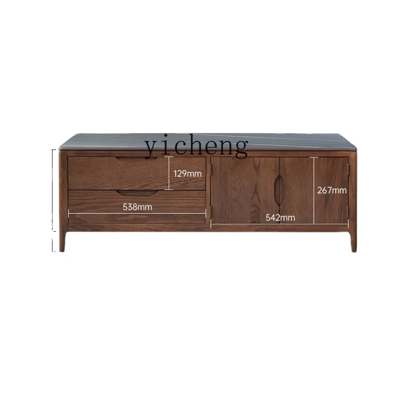 

Yy Solid Wood Stone Plate Coffee Table Modern Minimalist Small Apartment Tea Table Nordic Living Room Home