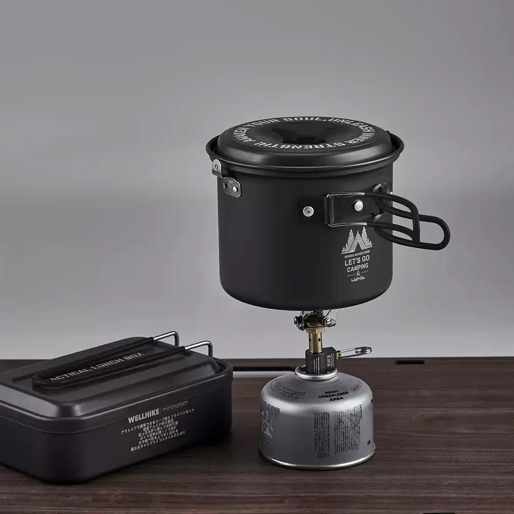 1.4L 알루미늄 휴대용 캠핑 냄비 접이식 손잡이가 있는 야외 요리 냄비 캠프 냄비 캠핑 하이킹 피크닉 여행용 조리기구