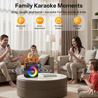 T35 High Power Karaoke Bluetooth Speaker Music Rhythm Light 360 Degree Stereo Surround Wireless Subwoofer with Dual Microphone - Image 2