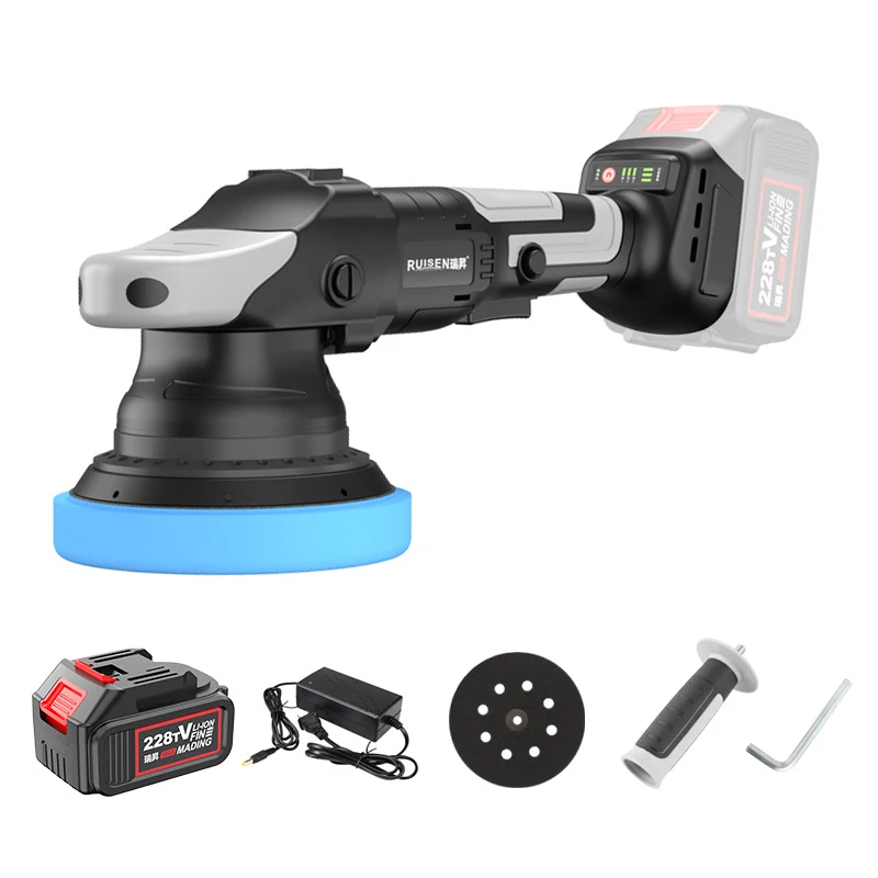 car mini cordless polisher wireless polishing machine with brush fast charging portable variable speed sander repair waxing tool 21V Wireless Polishing Locomotive Car Beauty Polishing Machine Charging Eccentric Machine DA Waxing Machine EU US