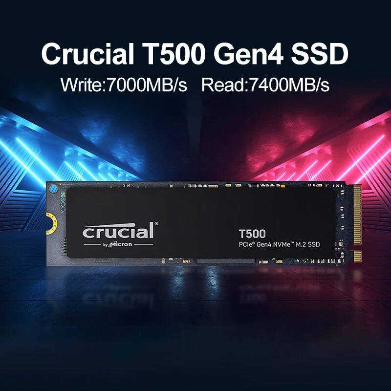 Unidad de estado sólido Crucial T500 M.2 2280 PCIe4 NVMe, 1 TB, 7300 MB/s, almacenamiento para juegos OEM CT1000T500SSD8 para PS5, portátiles y PC de escritorio 1