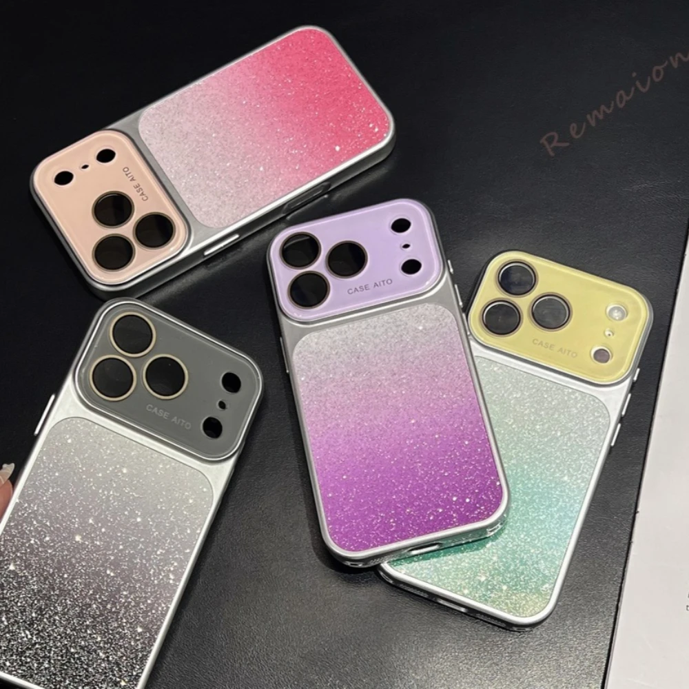 Bling Glitter Phone Case For Iphone With Camera Lens Protection_voghion.com