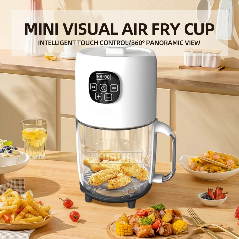 2L Mini Portable Air Fryer Household Visual Elektirikli Frit&ouml;z Automatic Glass Freidora De Aceite