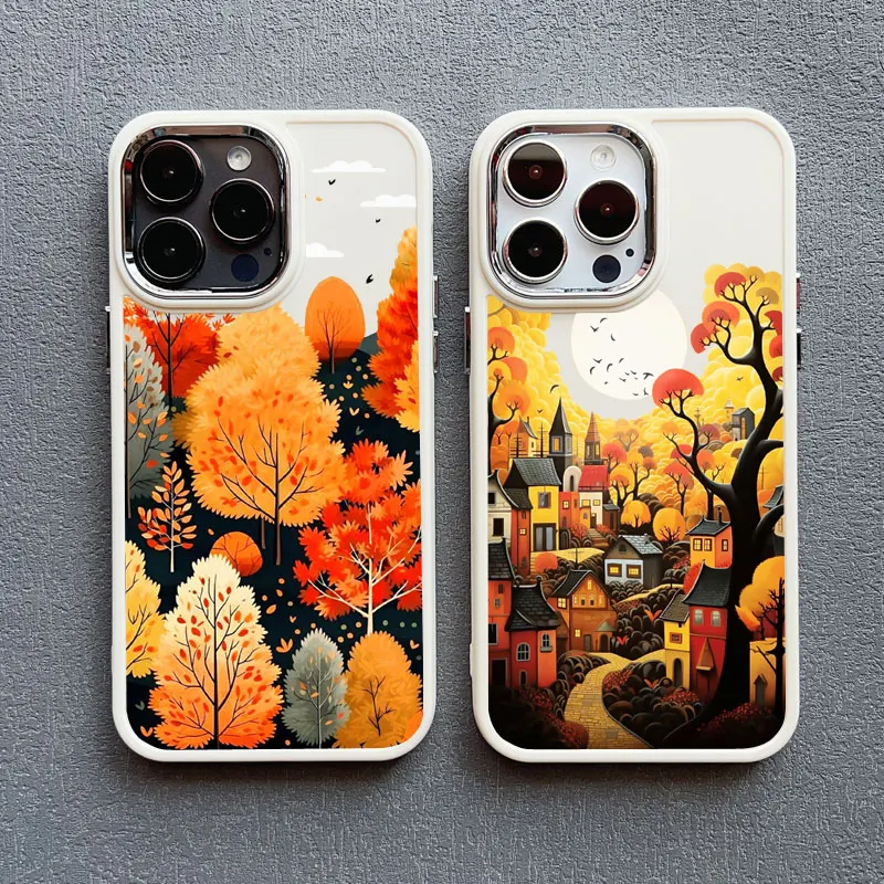 Forest Village Aesthetic Silicone Phone Case For iPhone 16 15 11 14 Pro Max 13 12 Pro Max 7 8 Plus SE2 XR X XS Shockproof Covers – Detail 10