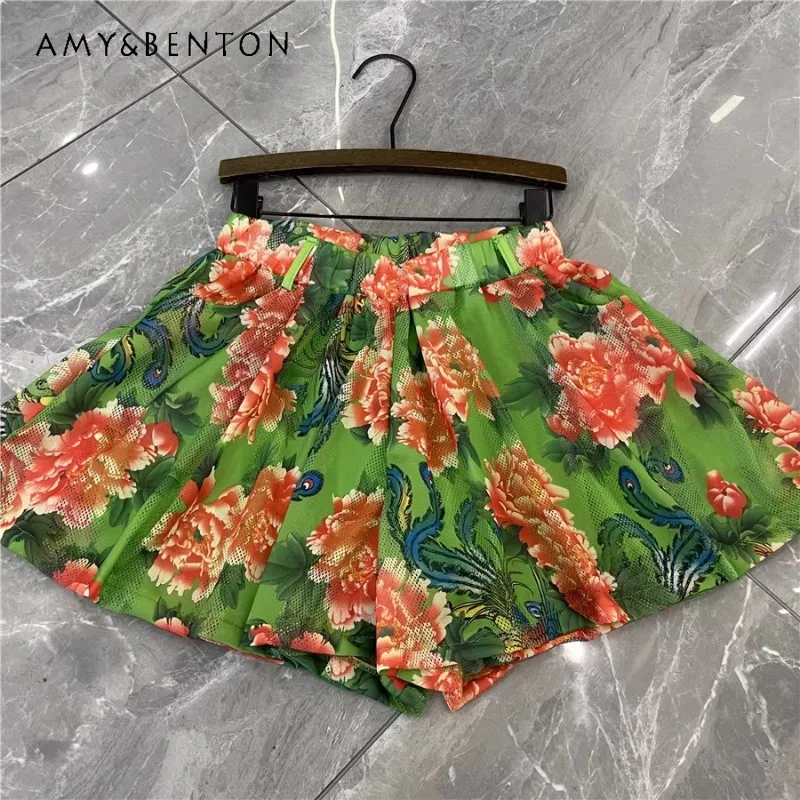 

Personalized Original Casual Short Pants For Women's Clothes 2024 Summer New Elastic Waist Loose Oversized Mesh A-line Shorts