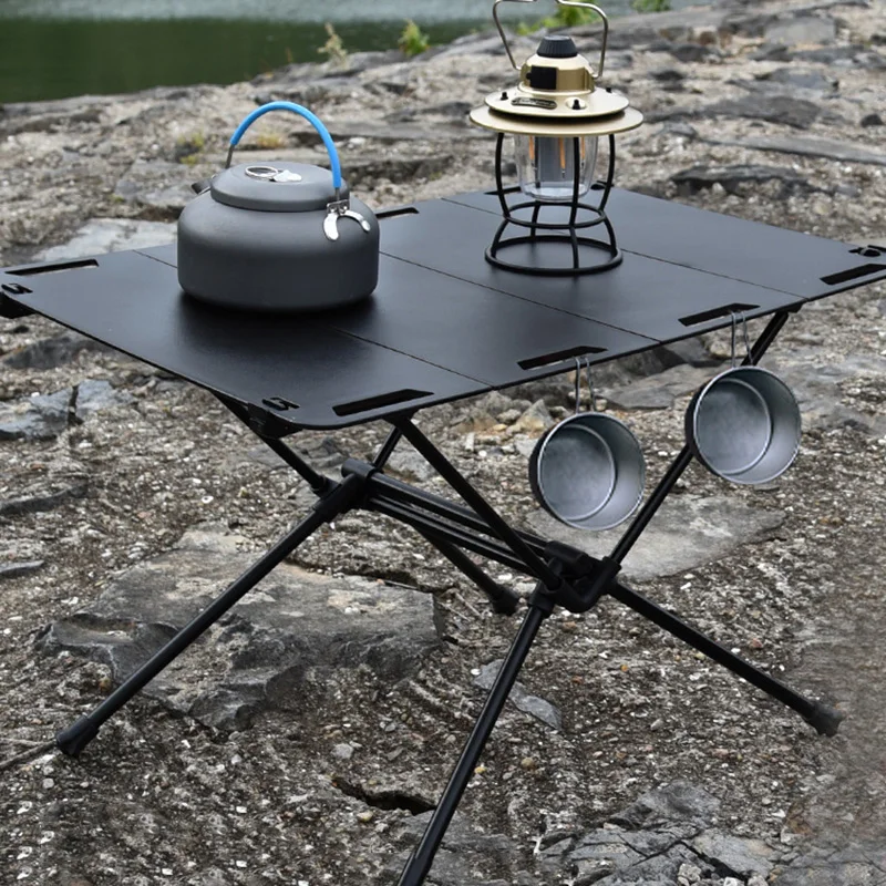 Outdoor Camping Table Portable Aluminum Alloy Stand Parallel Bars Foldable Table Lightweight Tactical Picnic BBQ