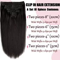 Extensions de cheveux à clipser, cheveux humains brésiliens lisses, couleur noire naturelle, extensions à clipser, cheveux Remy, 20, 22, 24, 26 pouces, 4 pièces #   Femmes 3