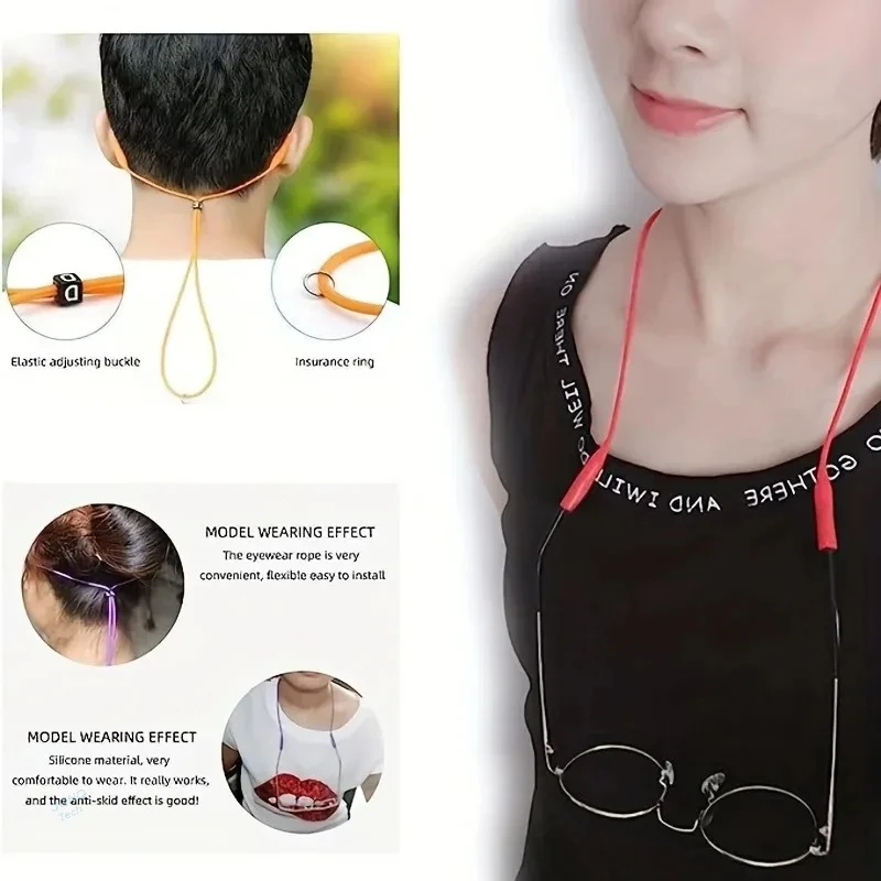 Stylish Silicone Sunglasses & Eyeglasses Strap - Adjustable Candy Color Holder