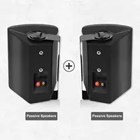 Herdio 5.25'' 300W Indoor Outdoor Waterproof Dual Speakers Home Theater Wall Mount System For Garage Basement living Room Black - Image 2
