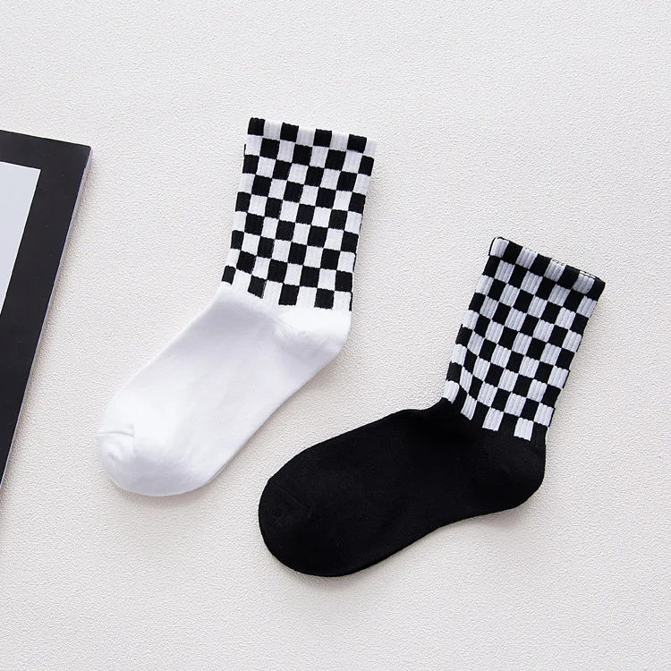 Men's Socks Plaid Unisex Sports Cotton Korean Version Couples Chessboard Street Hip Hop Skateboards 1 S093d1a4472744d86aeac4cfb63262c49n