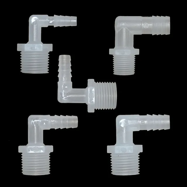 Plastic Hose Fitting 6/8/10/12/14/16/19mm Hose Barb Connector Elbow 1/2" 3/4" Male Thread Connector Coupler For Irrigation Syste