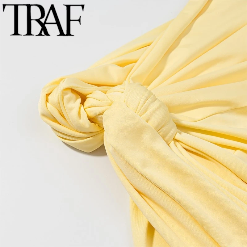 فستان نسائي محبوك على الموضة من TRAF 2025 فستان كا...