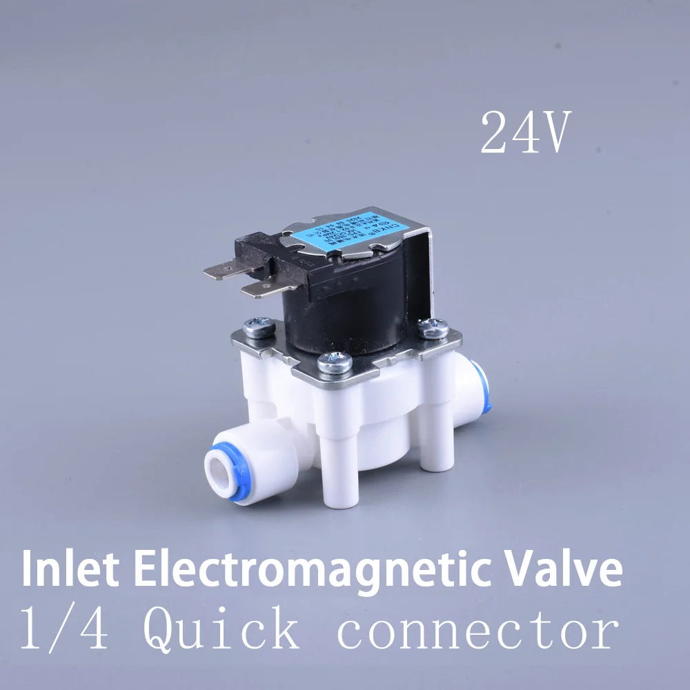 

DC24V Quick-connect 1/4" Solenoid Valve RO Reverse osmosis Water Purifier Inlet Water Electromagnetic Valve Normally Closed Type