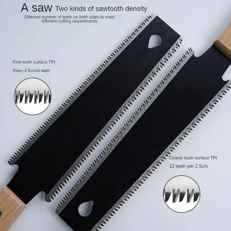 310MM Steel Saw Double Edged Japanese Pull Saw Flexible Blade Hand for Woodworking Cutting