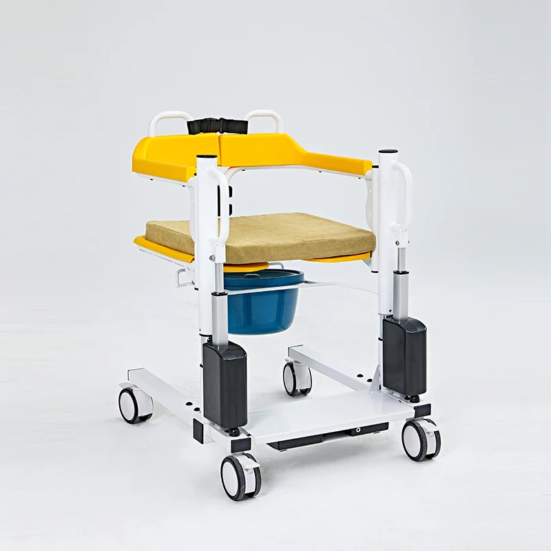 New product rehabilitation therapy shower adjustable patient electric lift transfer chair with commode 4