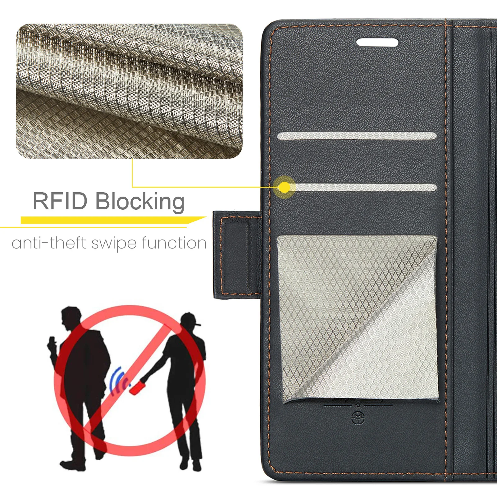 CaseMe RFID Blocking Wallet Case for Galaxy S24 Ultra S10 S20 S21 S22 S23 S25 Card Holder Magnetic Clasp Leather Book Folio Case 2