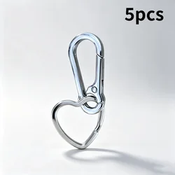 Versatile Keychain Buckle with Secure Clip for Effortless Access to Keys (Heart - shaped 5pc)