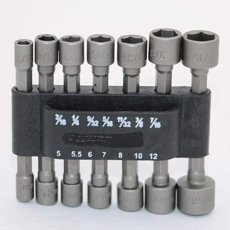 14pcs Professional Socket Nut Driver Set Metric Socket Wrench 1/4" Hex