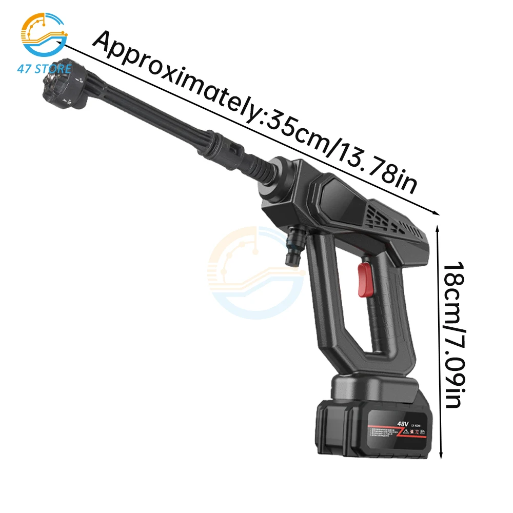 High Pressure Household Car Wash Water Gun Electric Ccar Wash Machine Rechargeable Wireless Lithium Battery Car Wash Gun 2