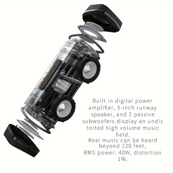 Portable Bluetooth Speaker, IP67 Waterproof Wireless Speaker with 40W Stereo Sound, Mini Speaker with Wireless Stereo Pairing 6