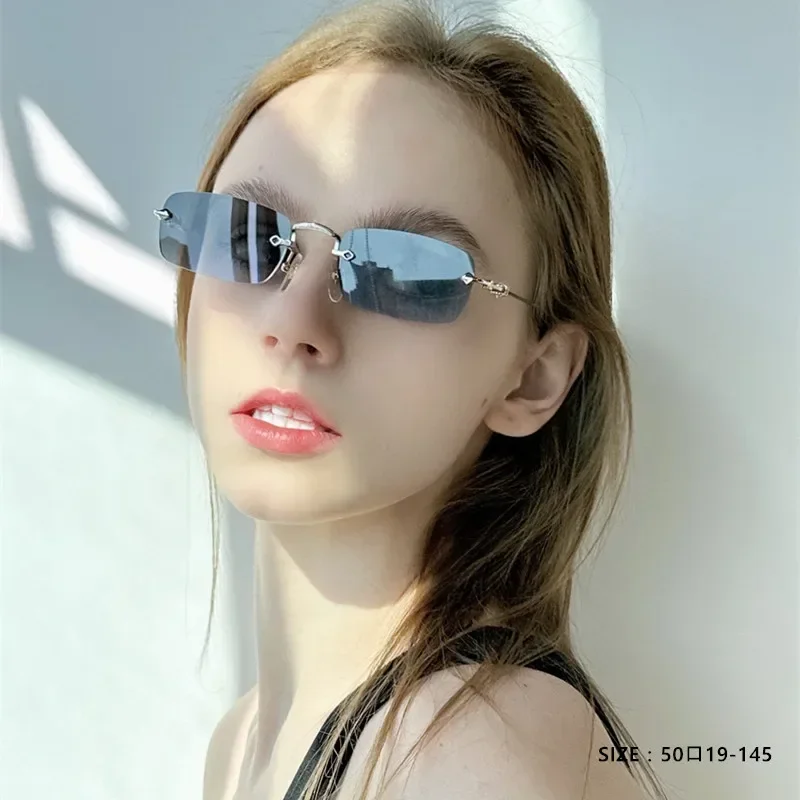 

Borderless Sunglasses Rectangular Fashion Popular Women Men's Sunshade Small Square Sunglasses Women's Summer Travel Glasses