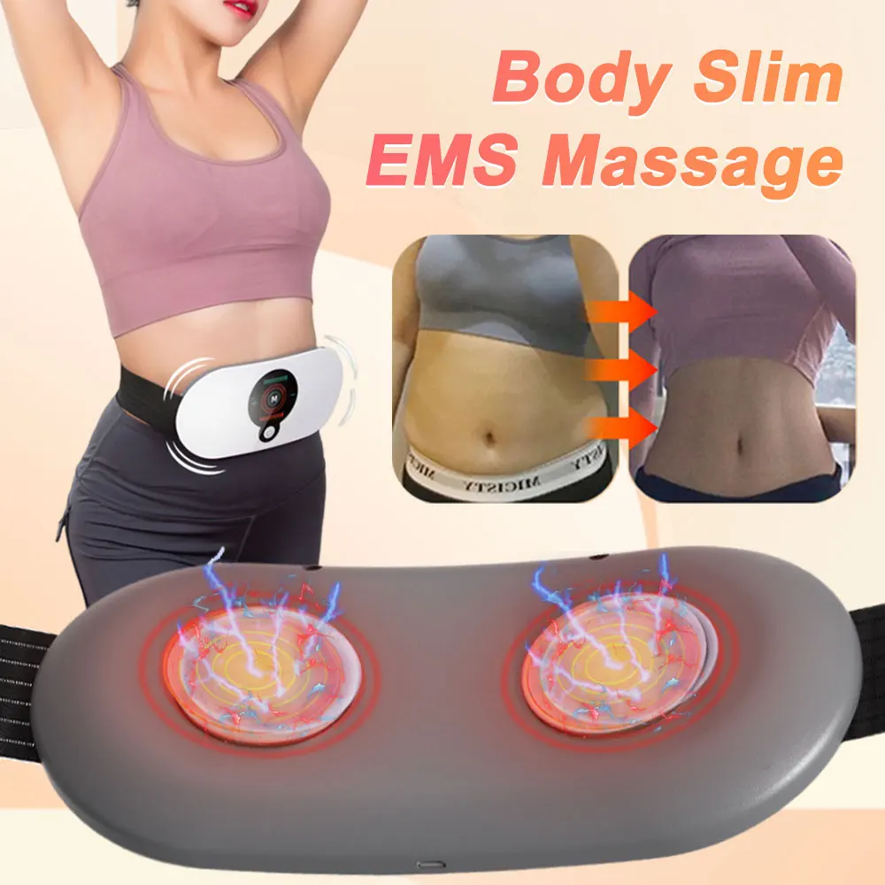 EMS masažer za abdominalni vitak, električni trenažer za struk, pojas za sagorijevanje masti i celulita, grijanje mišića, masaža, mršavljenje, pulsiranje_voghion.com
