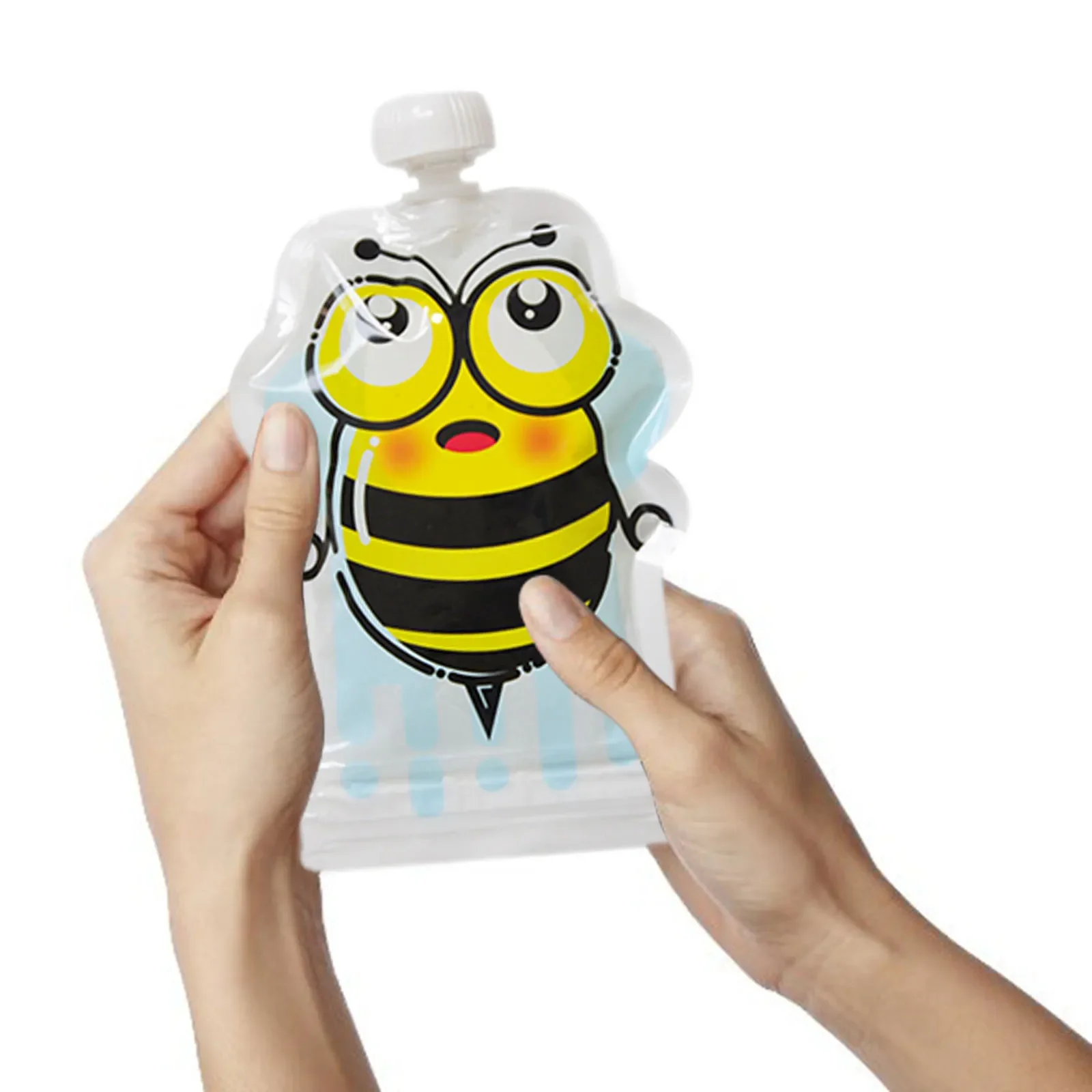 8/4 pcs Food Storage Bag Reusable 150ml Toddlers Supplementary Food Squeeze Bottle Sealed Random Refillable Screw Cover Outdoor