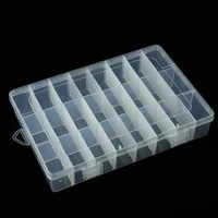Plastic Box Storage Box 24 Grid Compact Light Practical Metal Parts Electronic Parts Transparent Lid Dustproof 2