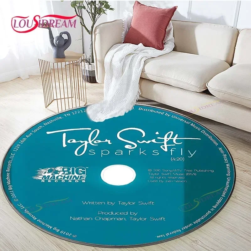 

Pop Singer Taylor Swift Music CD Round Mat Round Carpet Bathroom Mat Home Decor Living Room Kitchen Rug rugs for bedroom