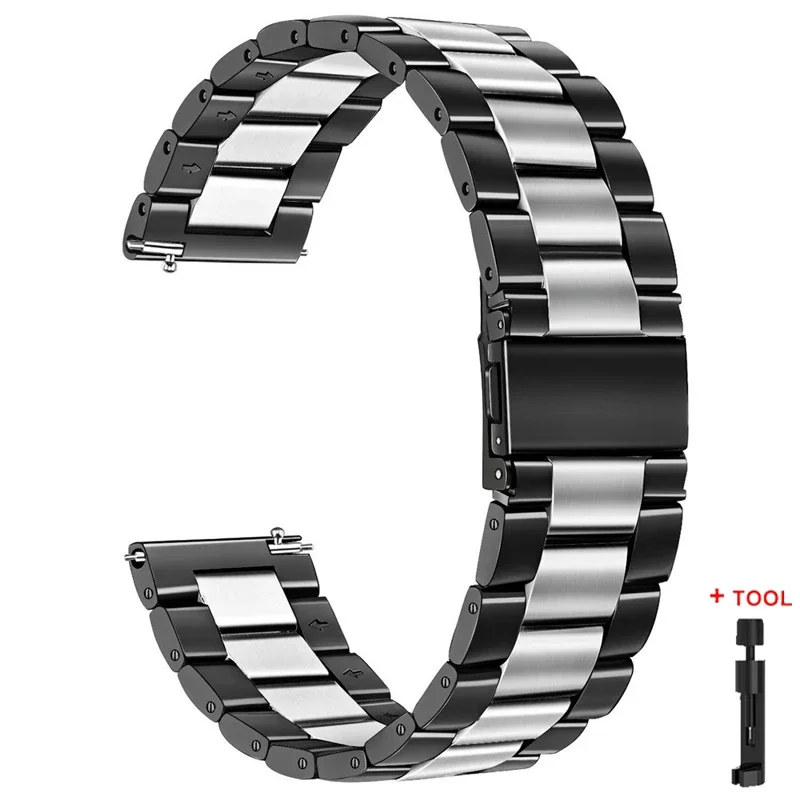 Stainless Steel Smartwatch Bracelet, 20mm/22mm Strap