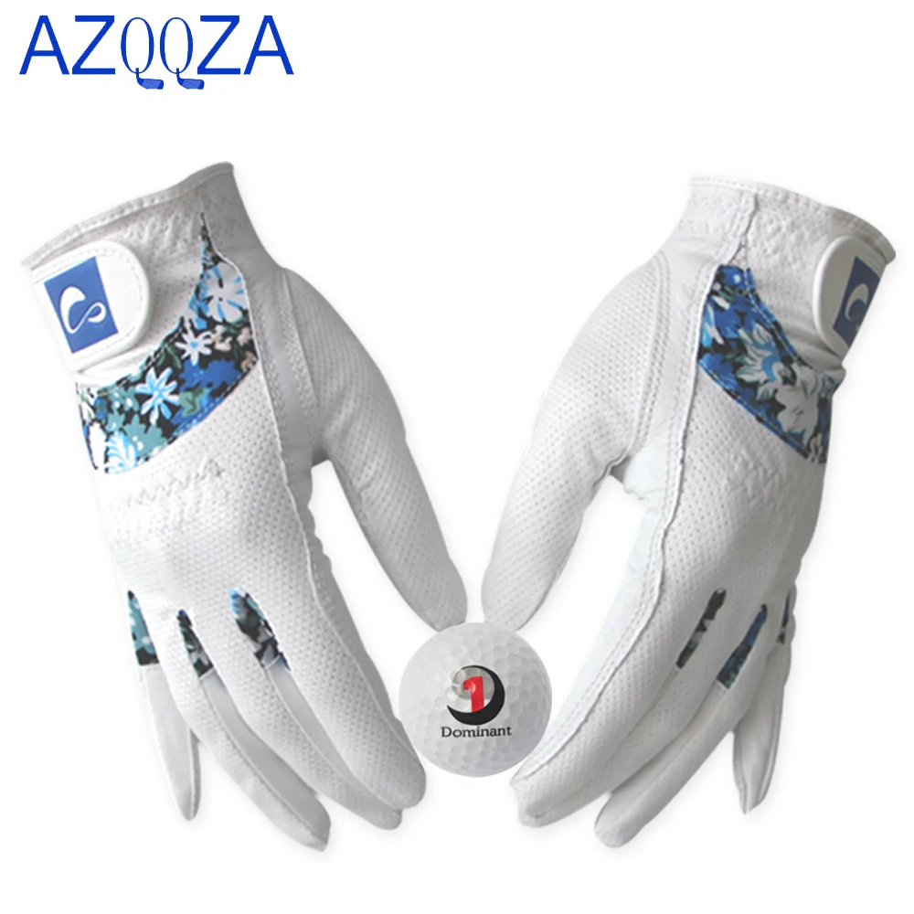 

1 pair women golf gloves breathable soft sheep skin high-end golf gloves left and right hands,all-weather grip,general golfer