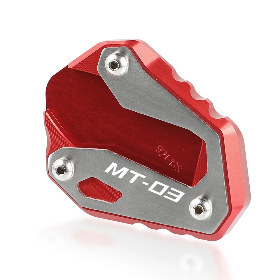 Plaque D'extension De Support Avec Logo MT-03 Agrandisseur De Supports Latéraux De Béquille De Moto Pour Yamaha MT03 MT 03 2016 2017 2018 2019 2020 2021 Accessoires (Color