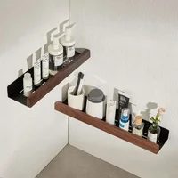 Bathroom Shelf，No punch storage rack，Solid Wood bathroom shelves ，Punch-Free Wooden Shelf Wall-Mounted Shower，Toilet Organizer 2