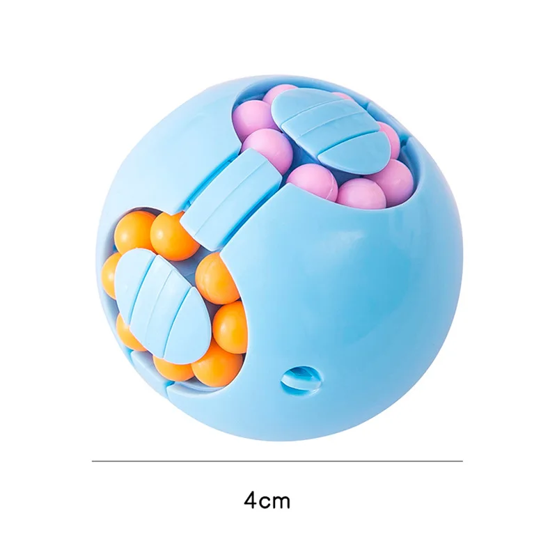 4Pcs Mini 3D Magic Cube Beans Ball Puzzle Intelligence Fidget Spinner Toys Birthday Party Favors Pinata Fillers Goody Bag