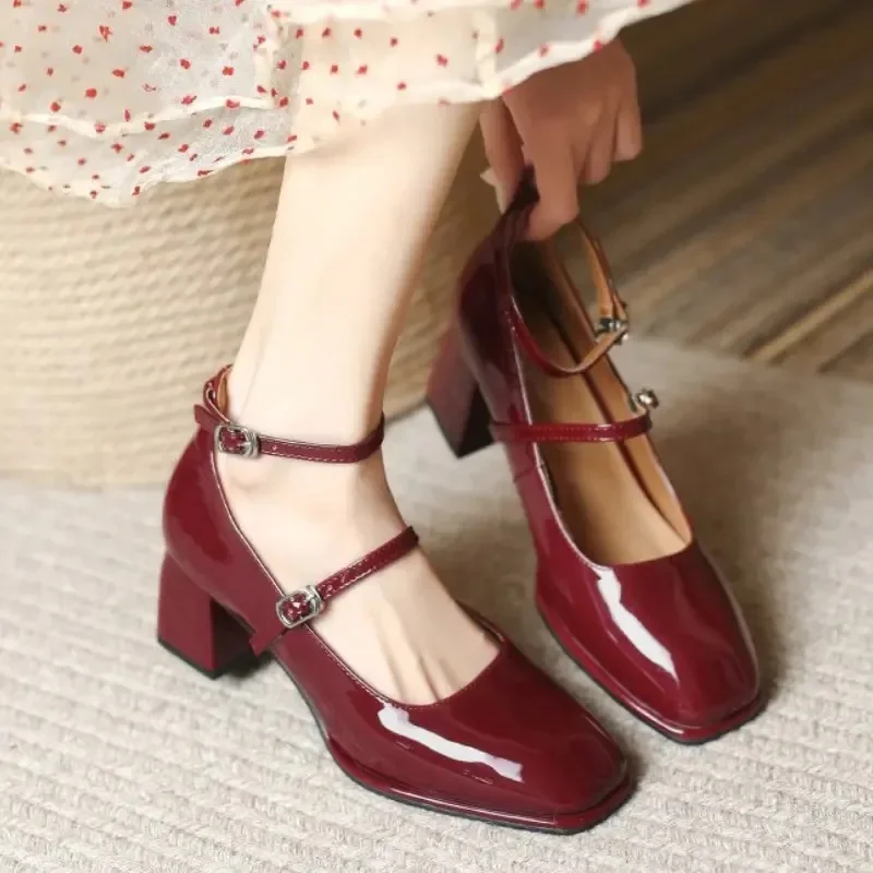 Women's High Heels Fashion Leather Party Shoes Designer Wedding Shoes for Women High Quality Mary Janes Shoes Zapatos Mujer2024 3