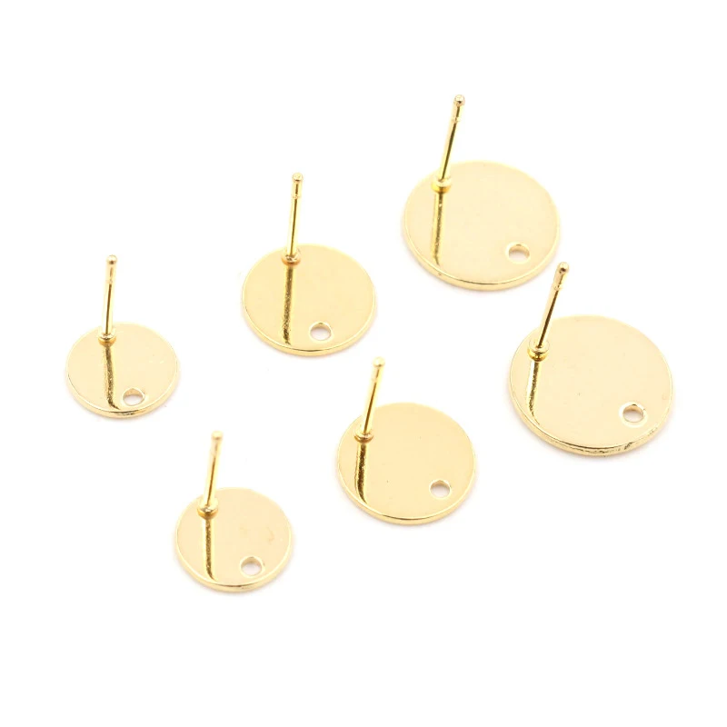 thumbnail image 1 of 20 piezas de 6/8/10/12 mm de acero inoxidable 316 chapado en oro, accesorios para pendientes de bricolaje con conector de orificio para suministros de fabricación de joyas, 1 of 5