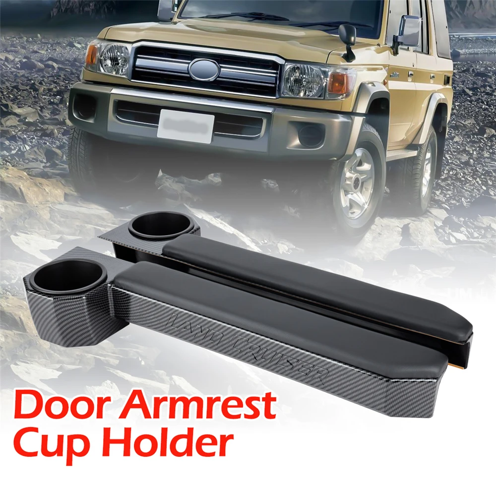 2Pcs Door Armrest Cup Holder Organizer for Toyota Land Cruiser 70 76 79