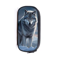 Lion With Crown Paint Pencil Case Snow Wolf / Colorful Tiger Cosmetic Bags For Teenager Pencil Box Women School Cases Supplies 2