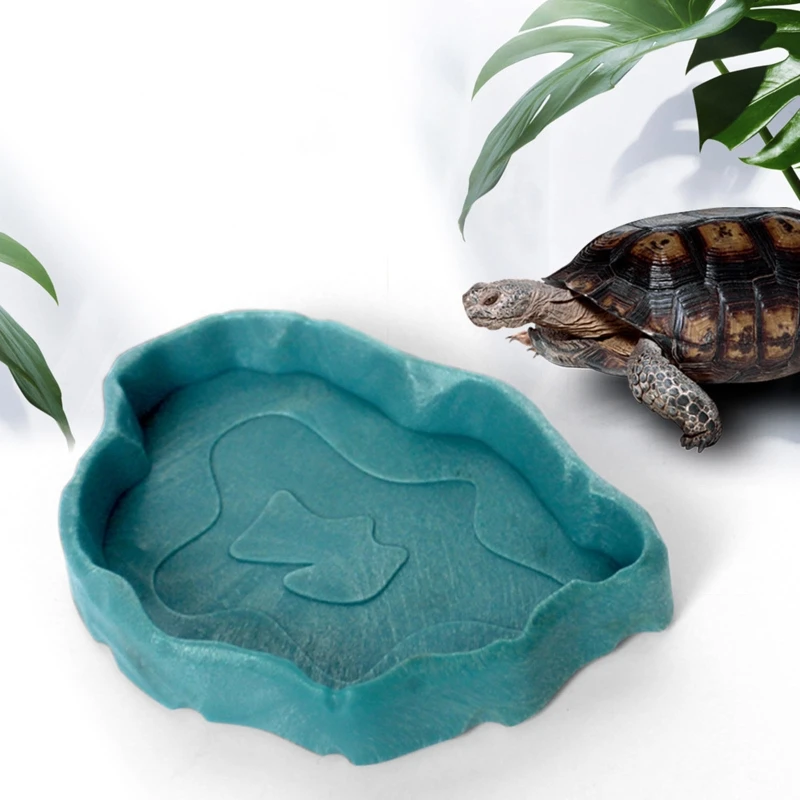 Reptile Bowls Terrarium Feeding Worm Dish Reptile Mealworm Feeder Dish Plastic Bowl For FROG Snake Spiders Turtles reptile feed bowls turtle basking platform