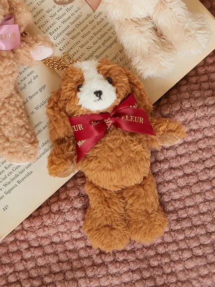 Japanese Style New Fashionable Plush Puppy Dog Handbag Pendant Cute Cartoon Bag Charms Bow Doll Ornaments