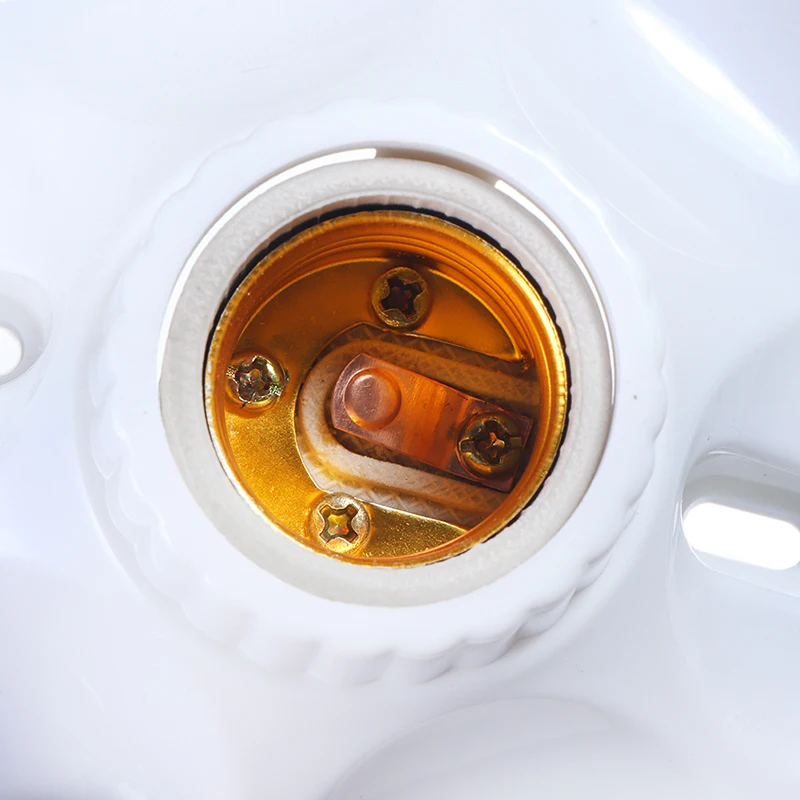 E27 LED Light Bulb Holder Round Square Fitting Socket with US Plug Switch E27 Base Hanging Lamp Socket 6A 220V-250V