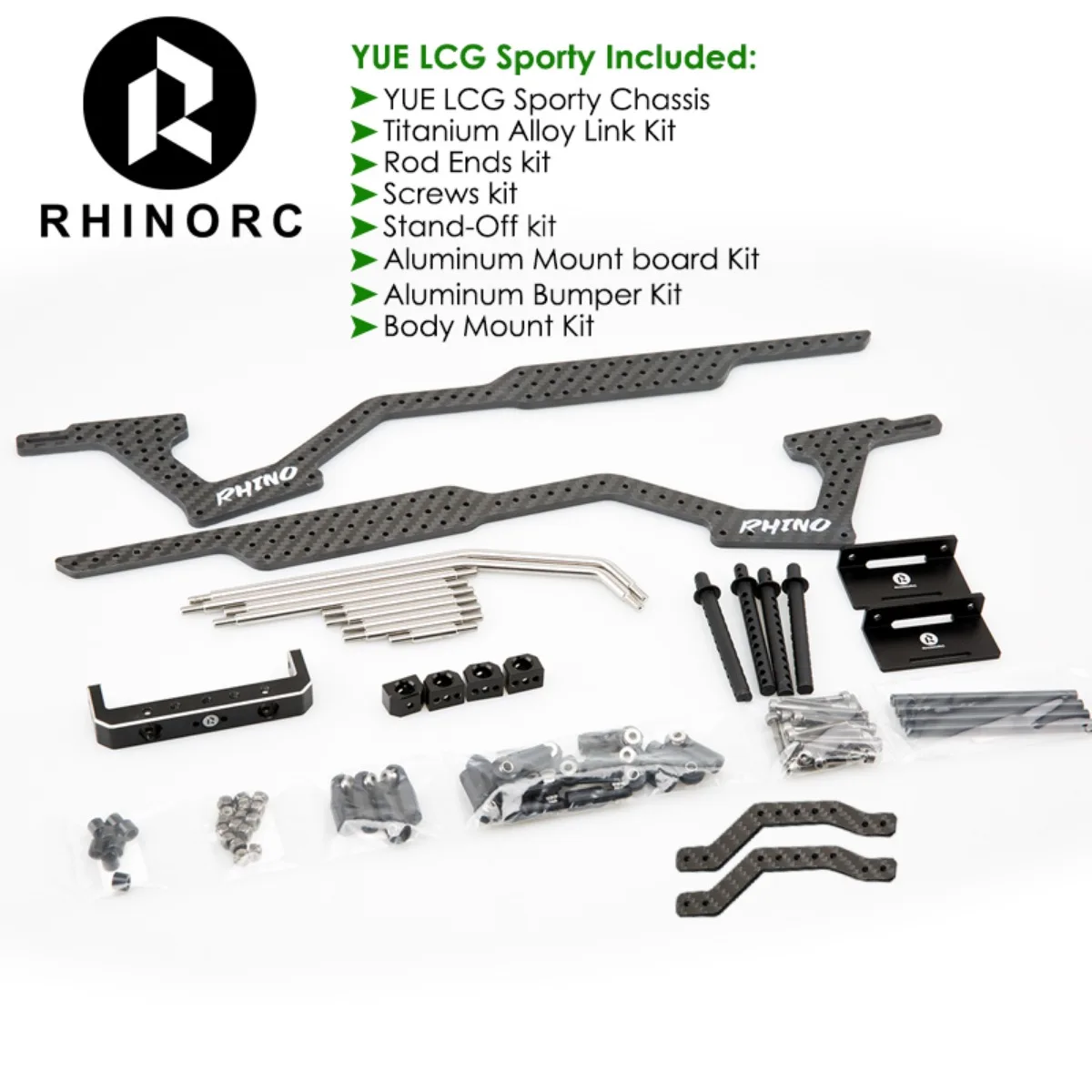 Rhino Crawler Frame Chassis Full Kit,With Capra Axles Driver Shaft Gear Box for 1/10 RC Crawler Car 3